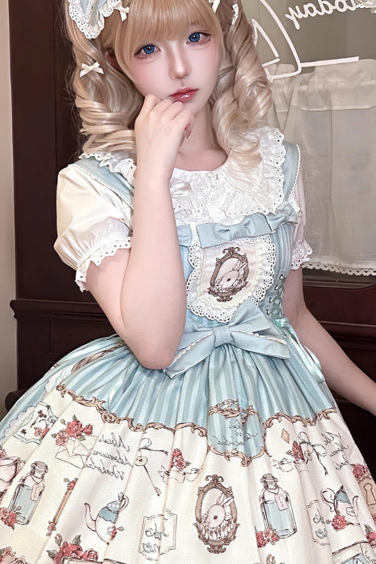 Rabbit's Collection Sweet Princess Lolita JSK with Print and Lace