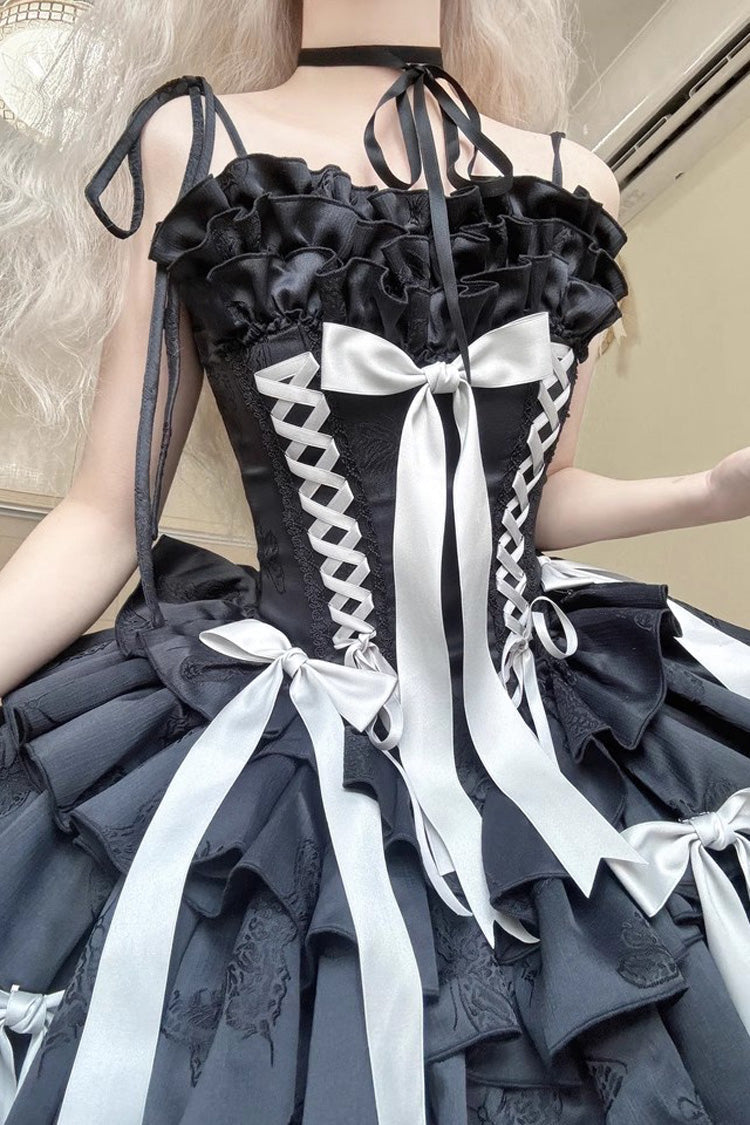 Multi-Layered Ruffle Corset Gothic Lolita JSK Dress