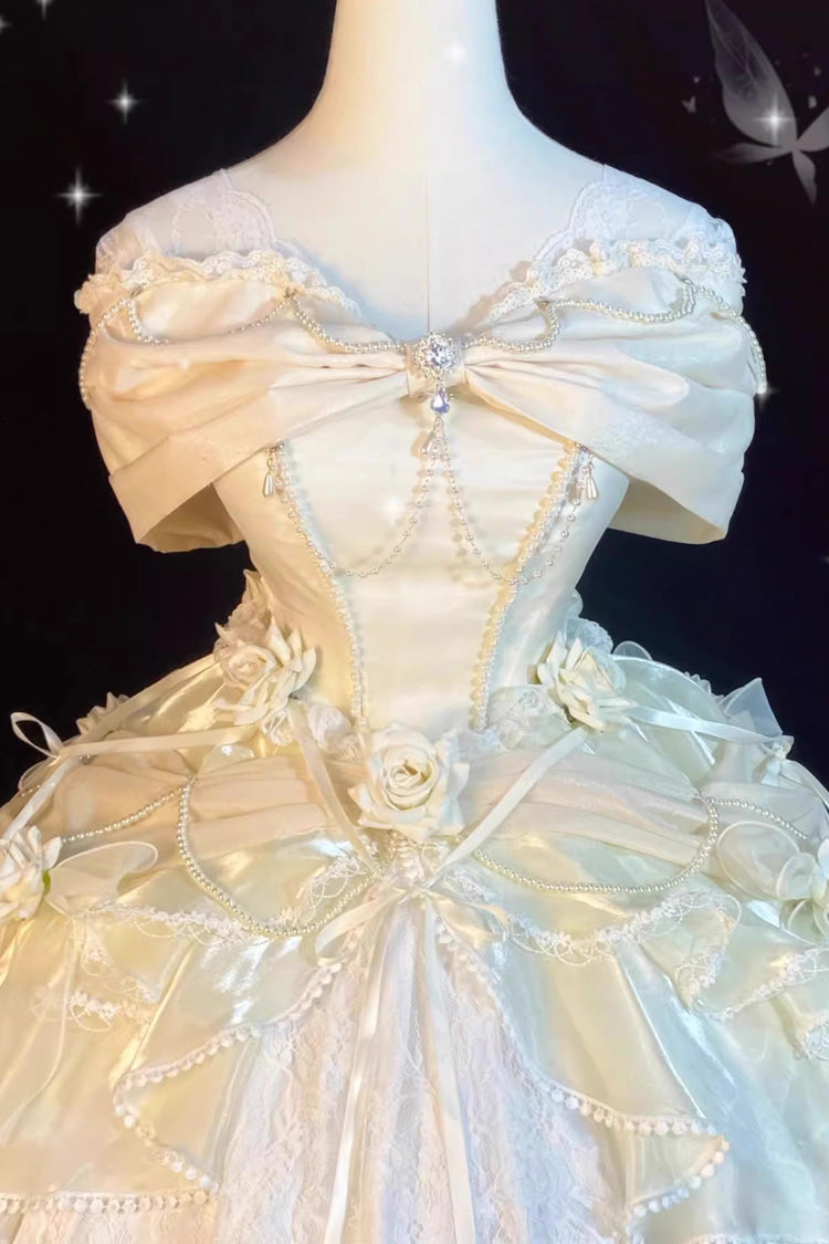 Ivory Hanayome Off-Shoulder Sweet Lolita Cardigan Dress