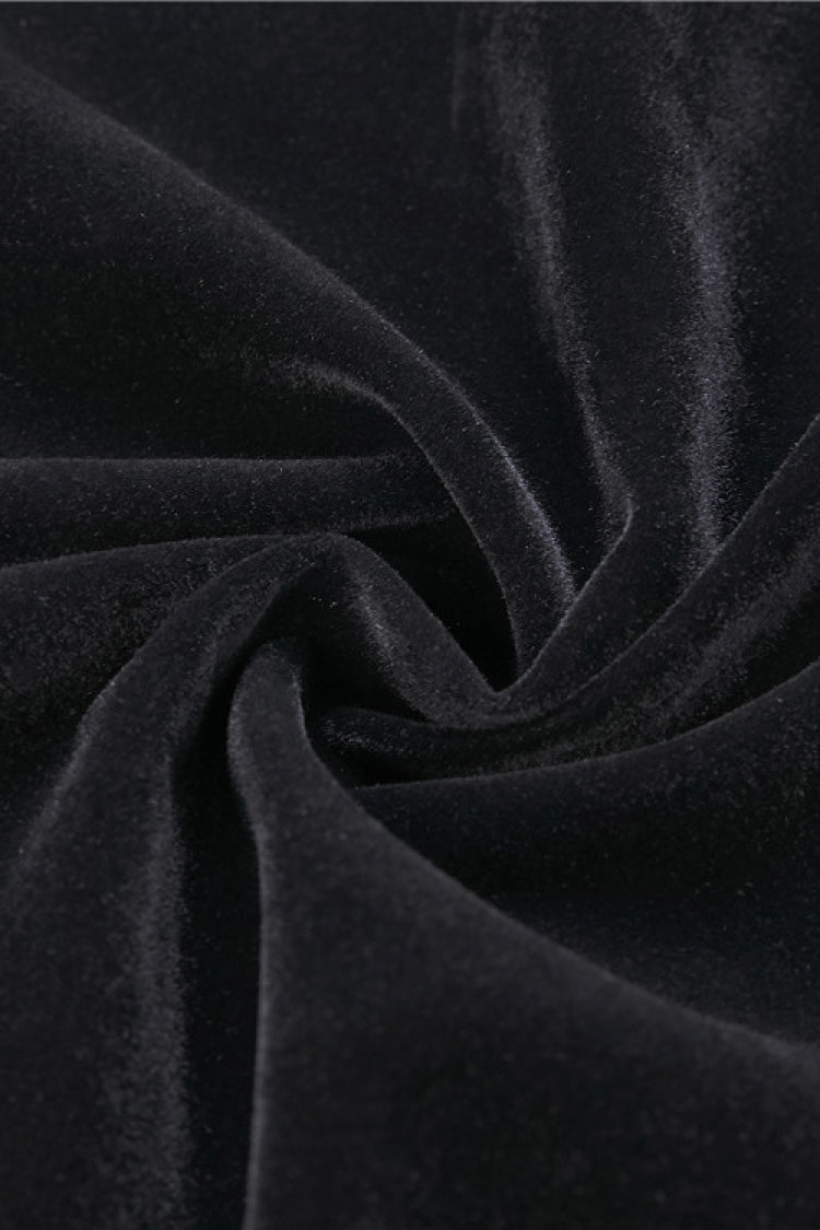 Multi-Layered Long Trumpet Sleeve Rosette Velour Gothic Bolero for Women Lace