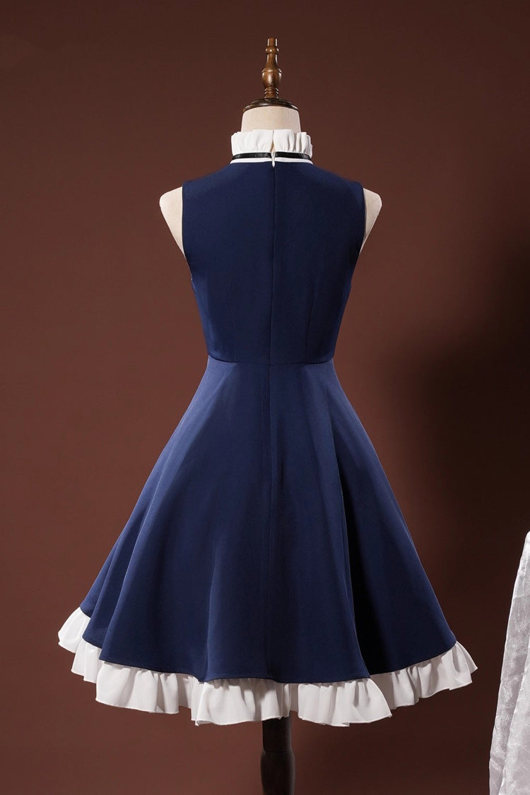 Cerulean and Ivory Ruffle Bow Cosplay Dress Set Inspired by Arknights Amiya - Classic Lolita