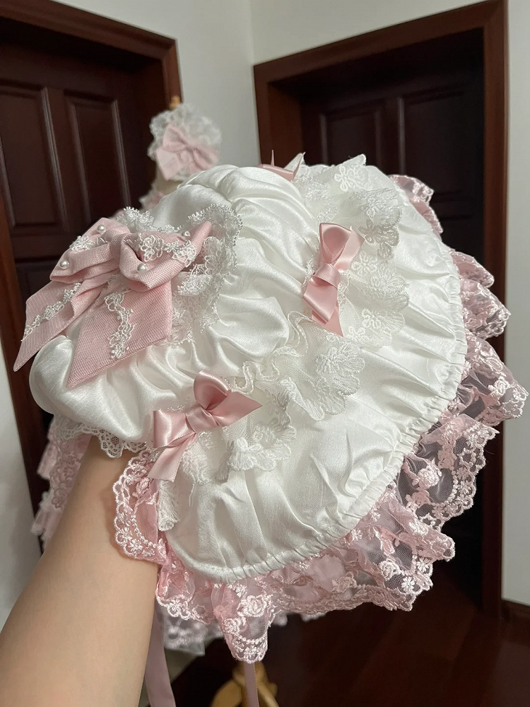 Decorated Sweet Pink Bows Hat Lolita