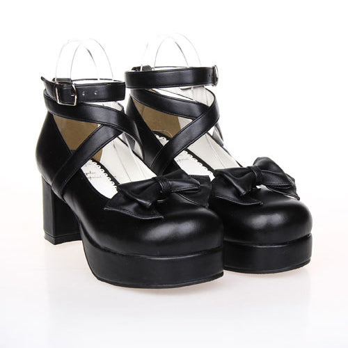 Ribbon Royal Rounded-Toe Lolita High-Heel Pumps