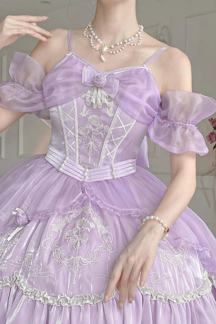 Violet Music Box Ruffled Bow Ballet Elegant Doll Dress