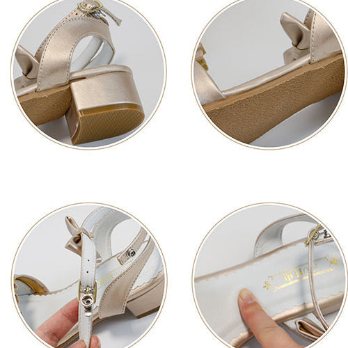 Classic Lolita Sandals with Bowknot, Elegant Design