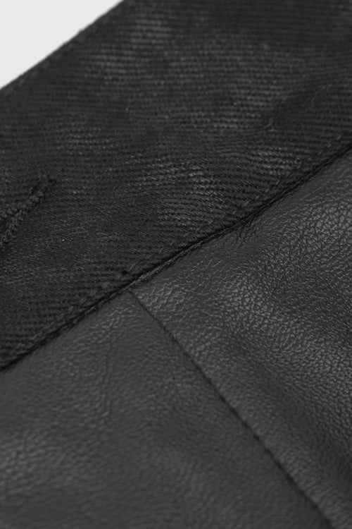 Studded Asymmetric Patchwork Leather Pants for Men