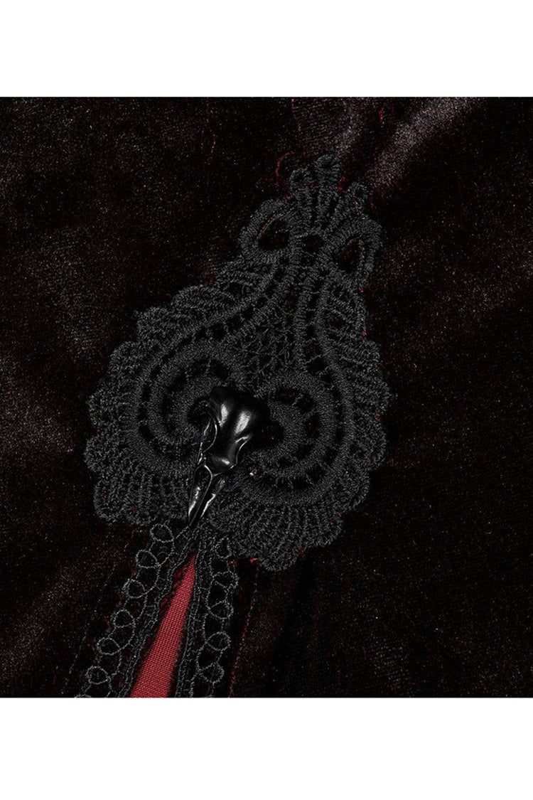 Crimson & Noir Gradient Fantasy Cloak with Wide Sleeves & Hood