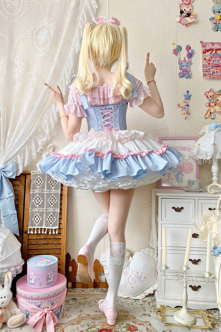 Ballet Lolita Dress with Triple Layers and Fishbone Details
