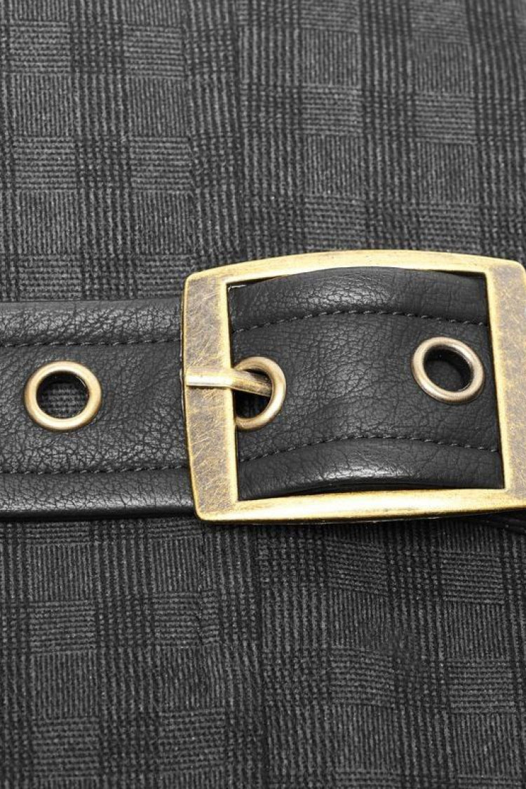 Steampunk Crossover Formal Vest with Metal Buckle