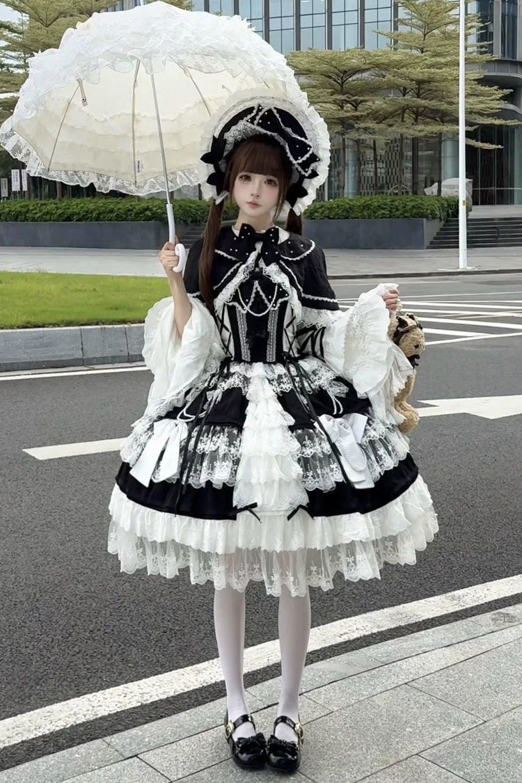 Sakura Love Gorgeous Lolita JSK with Embroidery and Jacquard Ruffles