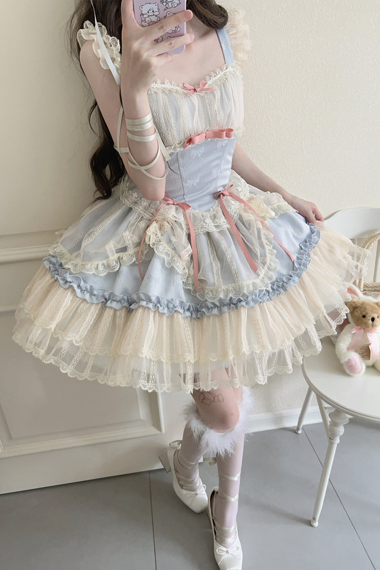Ballet Lace JSK Dress with Bowknot in 4 Colors