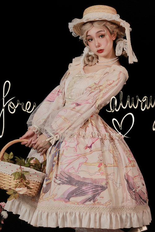 Pink Printed Sweet Lolita One-Piece Dress