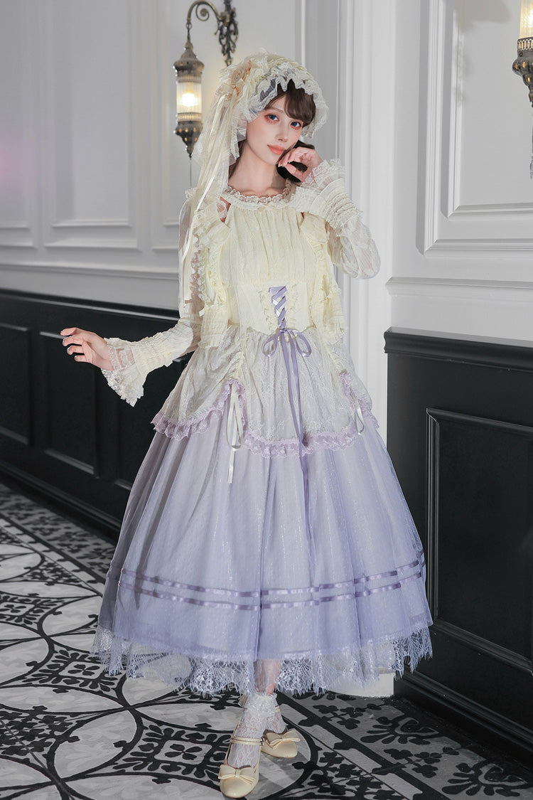 Halterneck Sleeveless Printed Lace Corset Lolita JSK Set