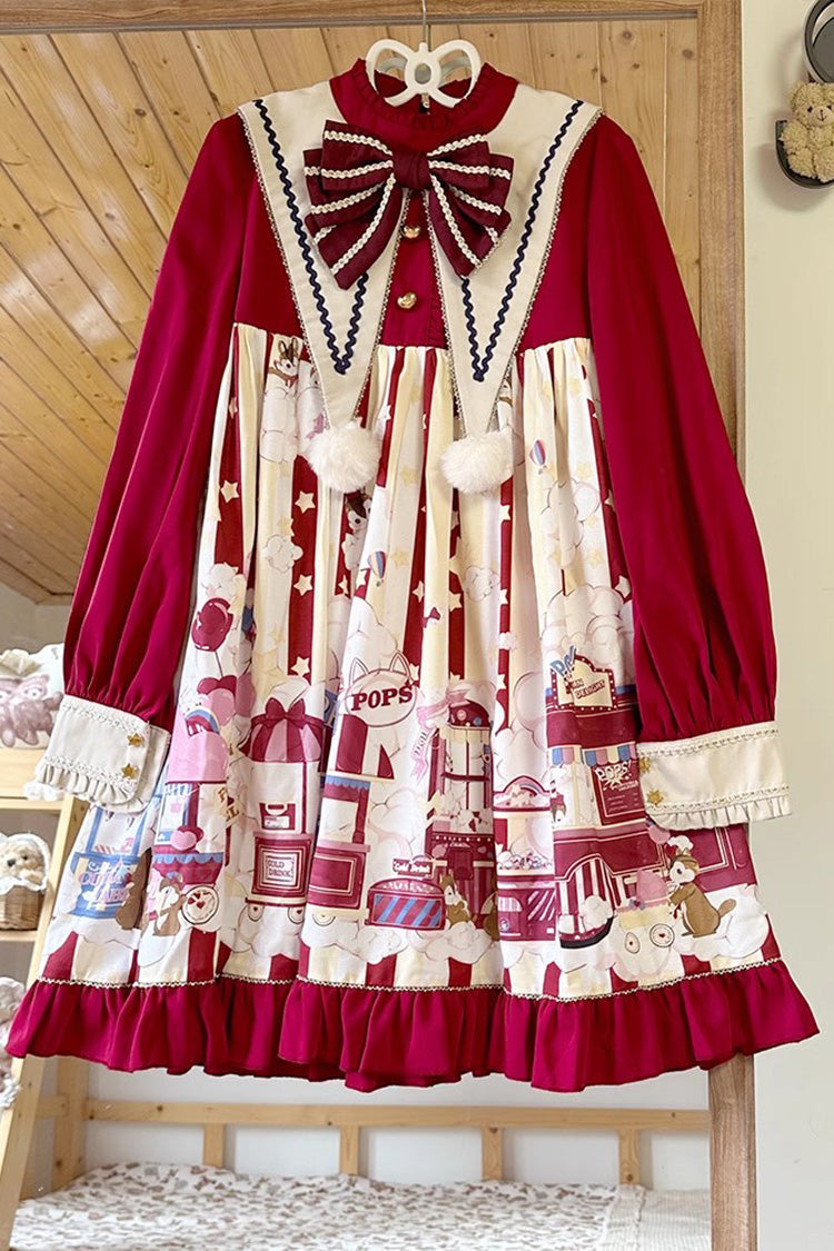 Crimson Squirrel Popcorn Bow Sweet Lolita Gown