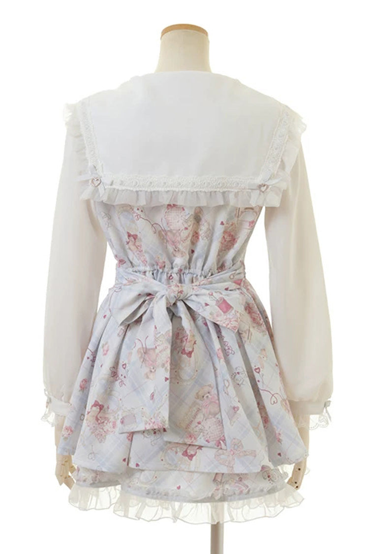 Sewing Bear Plus Size Jirai Kei Dress with Print and Bowknot