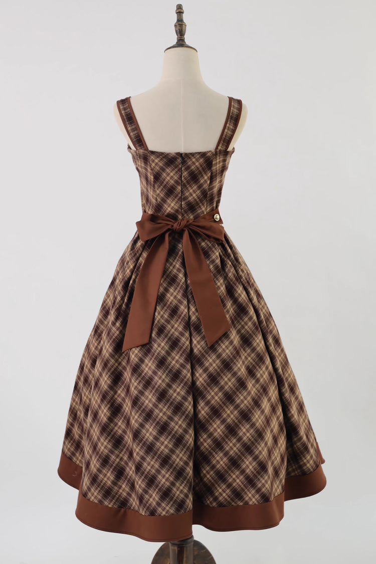 Broken Pocket Watch Sleeveless Print Detective Classic JSK