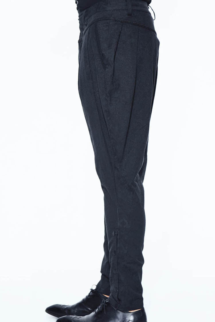 Jacquard Ribbon Snap Fastener Gothic Trousers for Men