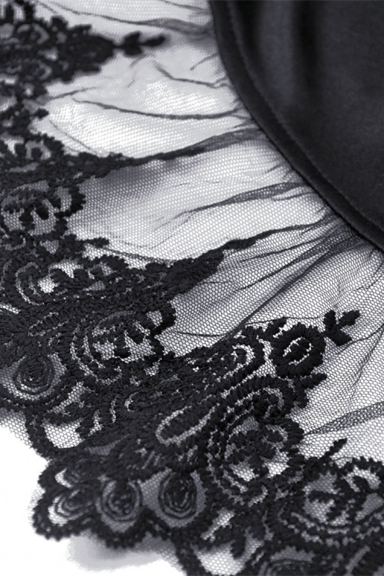 Black/Purple Multi-Layer Lace Lace-Up Gothic Dress