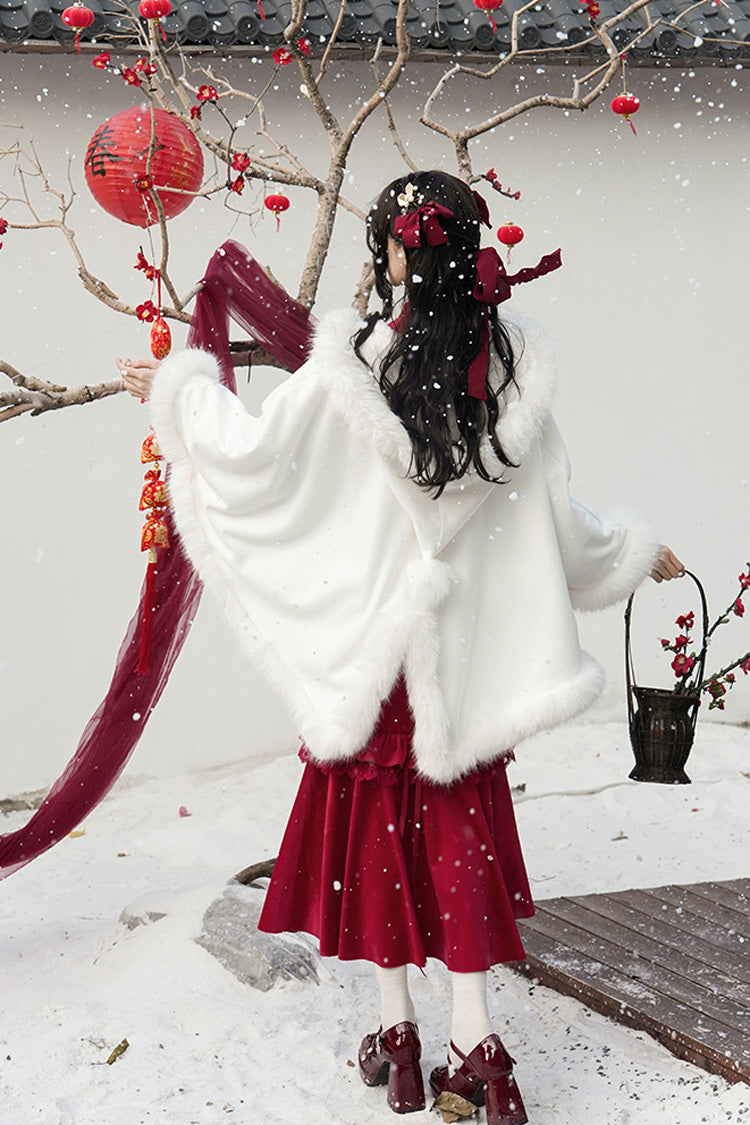Scarlet Embroidered Lace Bow Classic Chinese Elegant Lolita Dress