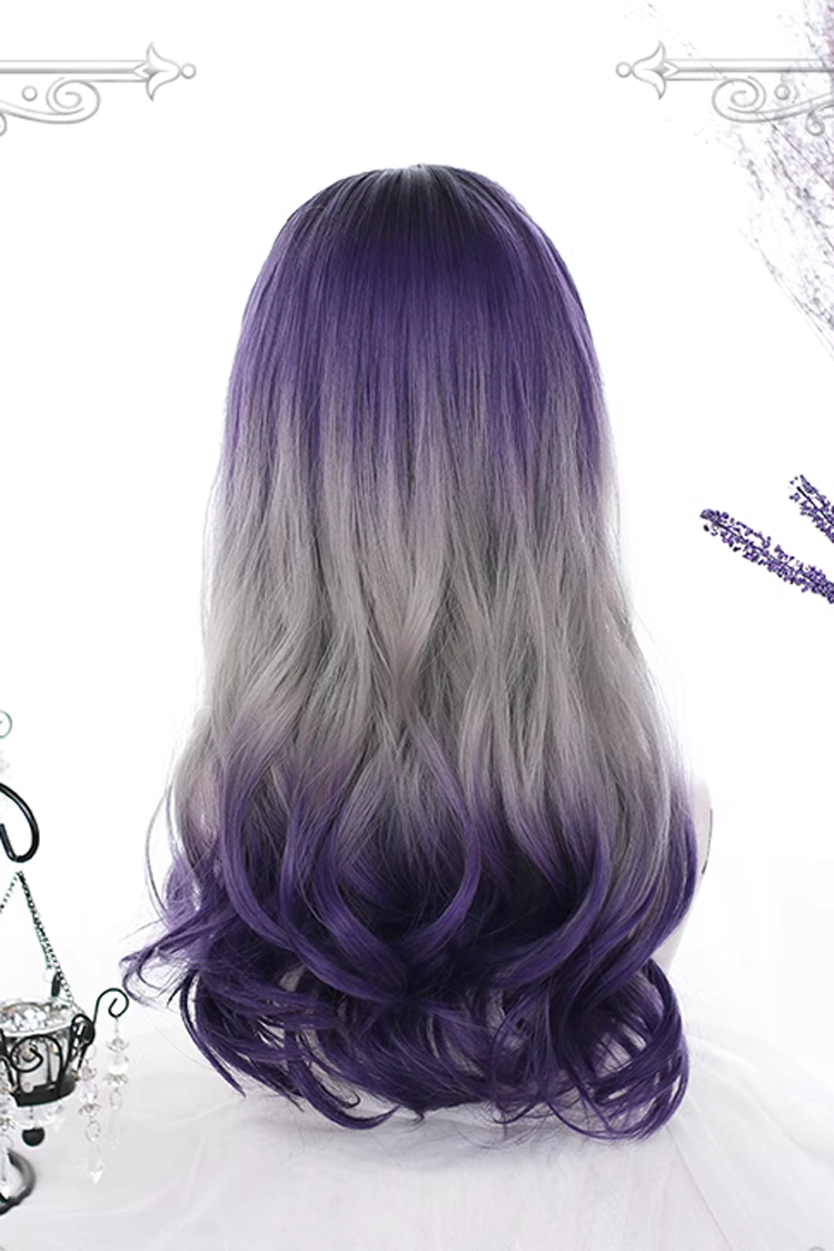 Lavender-Lilac Wavy Ombre Curls Victorian Doll Hairpiece