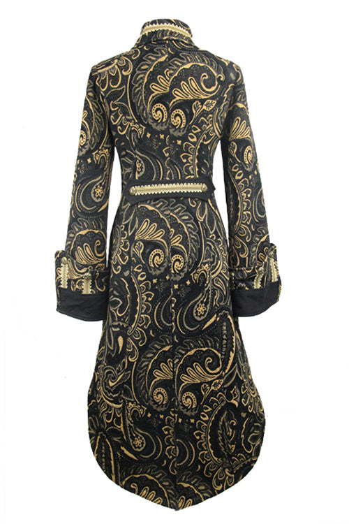 Gold Fake Two-Piece Pirate Costume Gothic Women's Coat