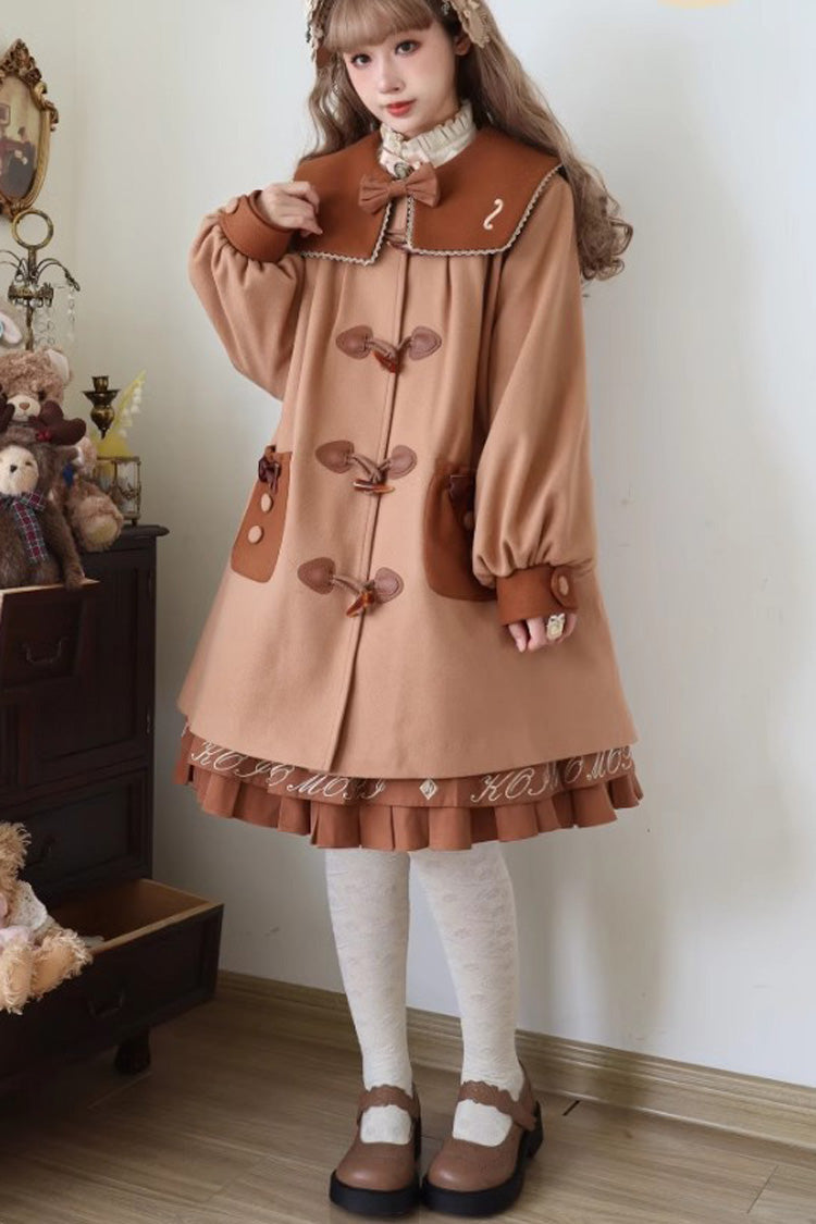 Violin Embroidery Horn Button Sweet College Lolita Coat