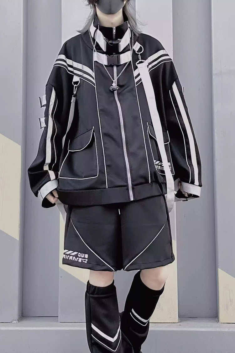 Cyberpunk Functional Print Jirai Kei Sports Coat - 2 Colors