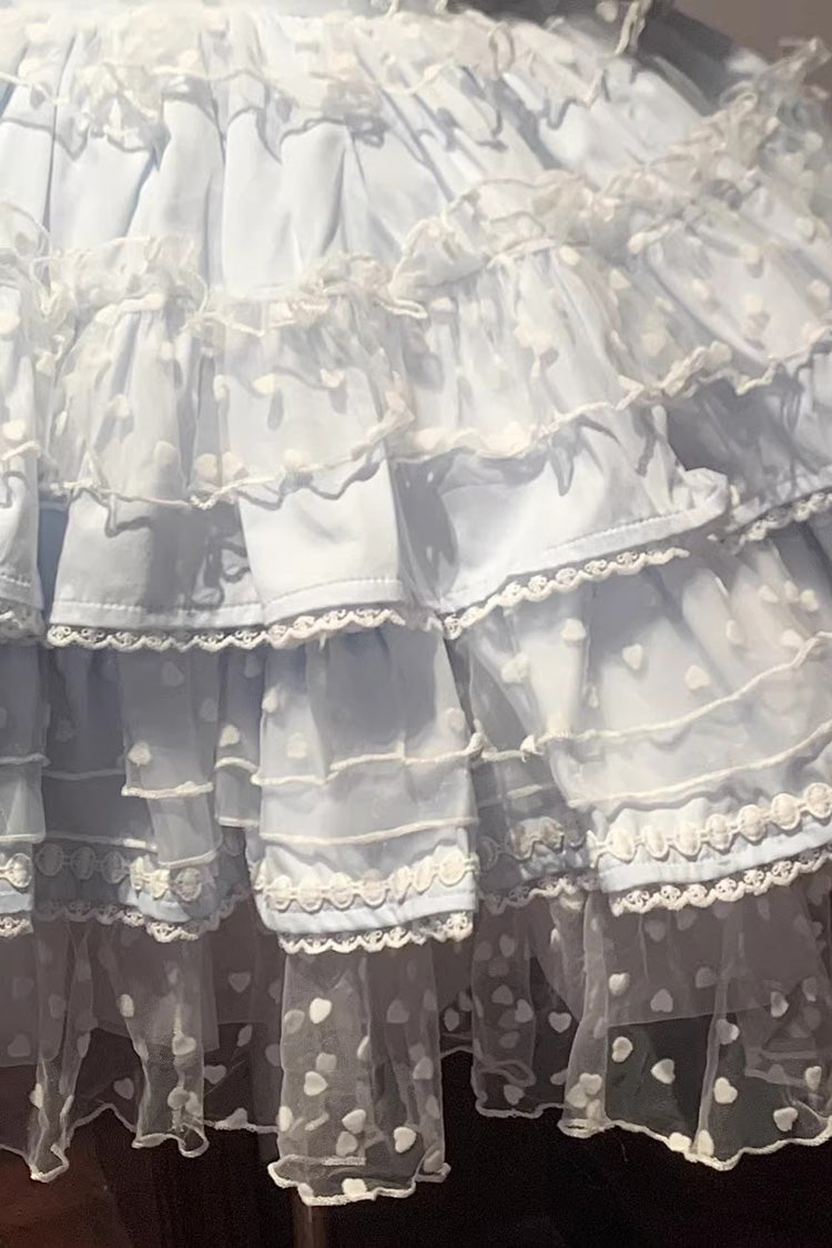 Blue Pray Multi-Layered Ruffled Lace Sweet Princess Jsk Dress