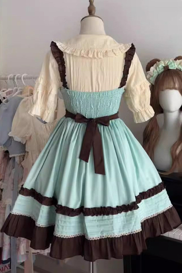 Chocolate Ruffle Bow Mille Crepe Jsk Dress - Sweet Princess Lolita