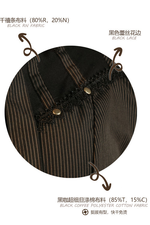 Ouji Lolita Dress with Striped Print