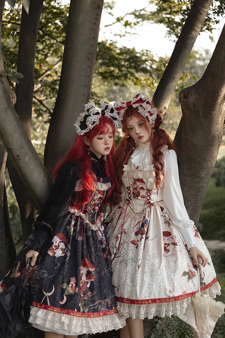 Cat Traveler Print Ruffle Vintage Elegant Sweet Lolita Jsk Dress