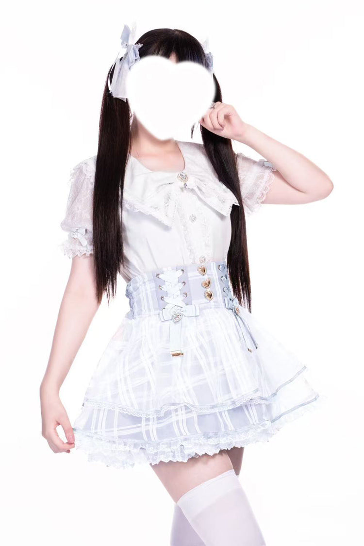 Love Hanabi Triple-Bow Organza Skirt - Three Color Options