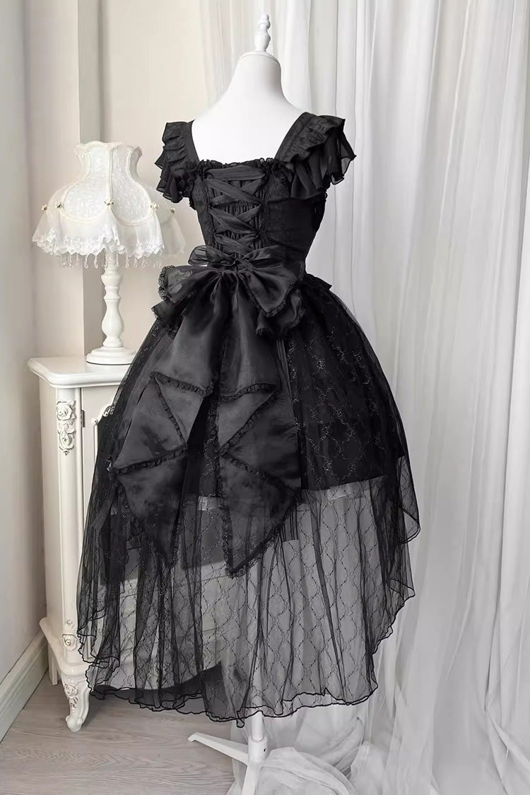 Gorgeous Gothic Lolita Tiered Dress for Bride & Tea Party, Black