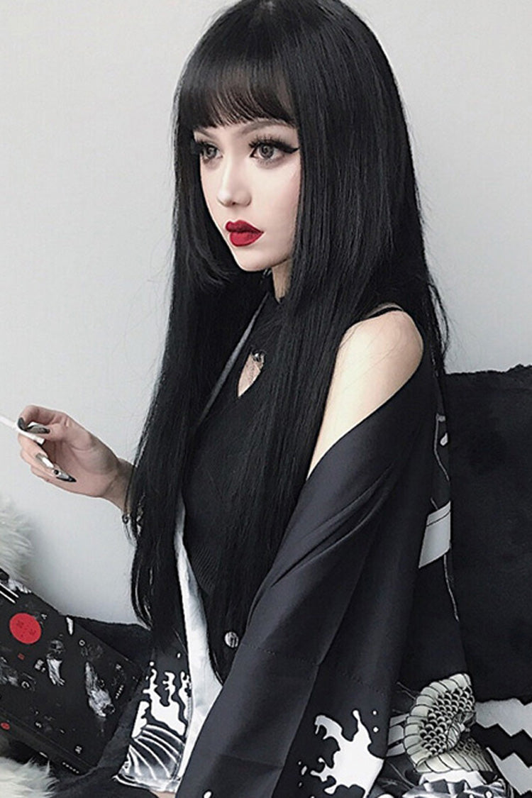 Classic Lolita Long Straight Hair Wig in Natural Black