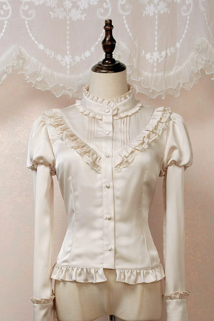 Classic Gothic V-Neck Multi-Layered Printed Ruffled JSK Dress - Honor Guard Gala