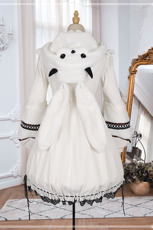 Cream Gothic OP Dress - Demon Rabbit with Detachable Hat