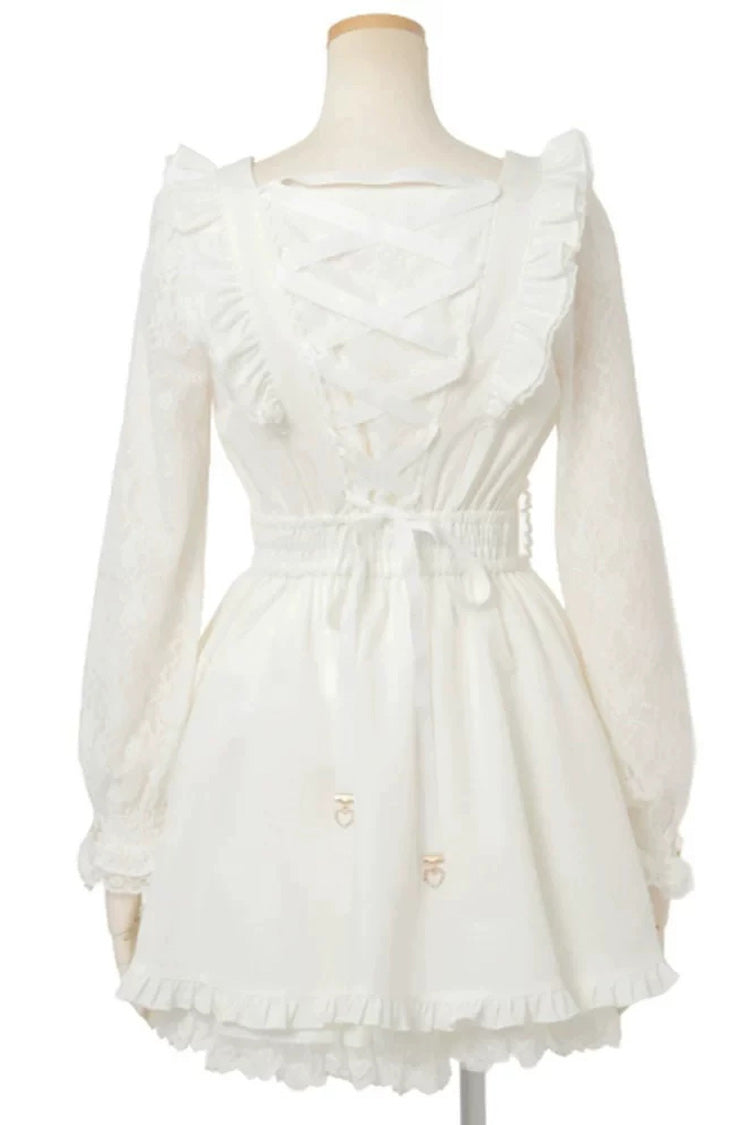 Gothic Square Collar Ruffled Bow Plus Size Japanese Lolita Dress Set