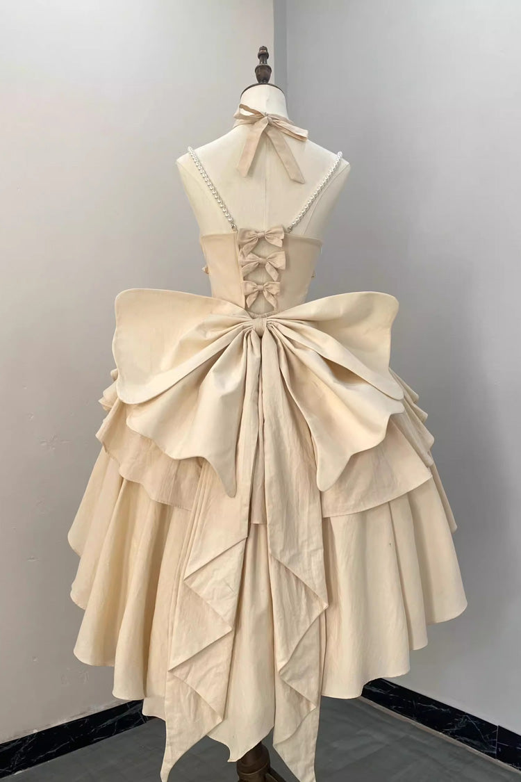 Ivory Hanayome Hollow Bowknot Sweet Princess Lolita Jsk Dress