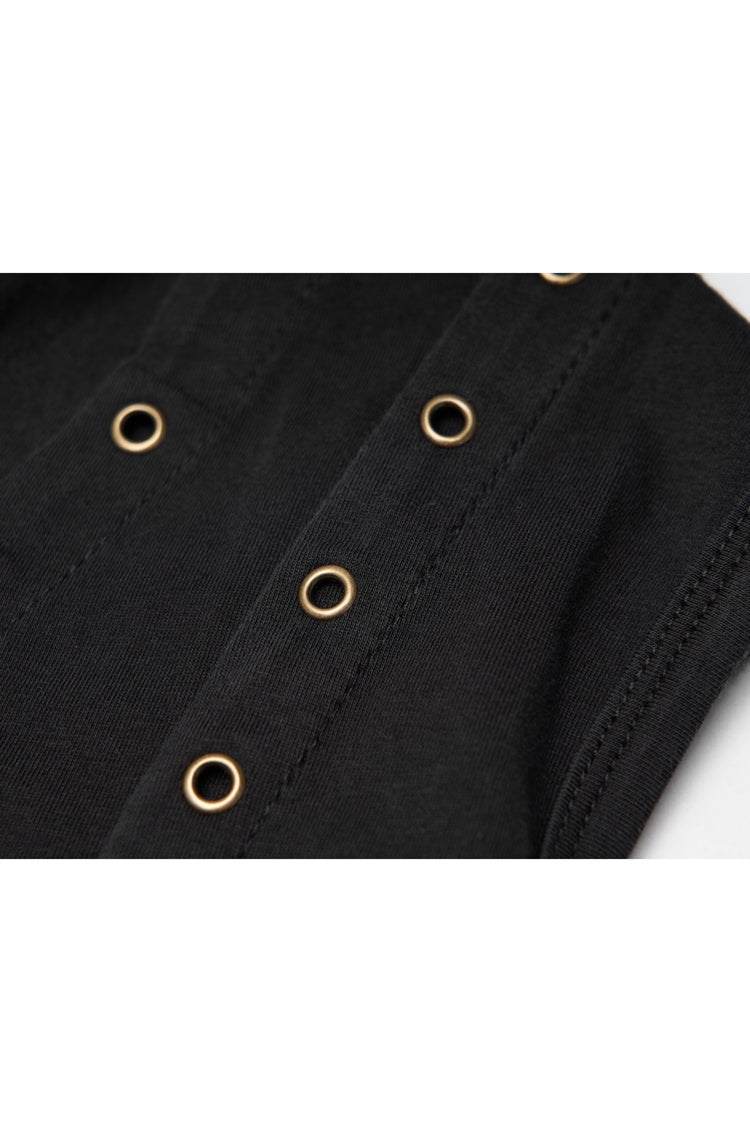 Leather Hasp Metal Ring Punk Vest with Cross Lacing
