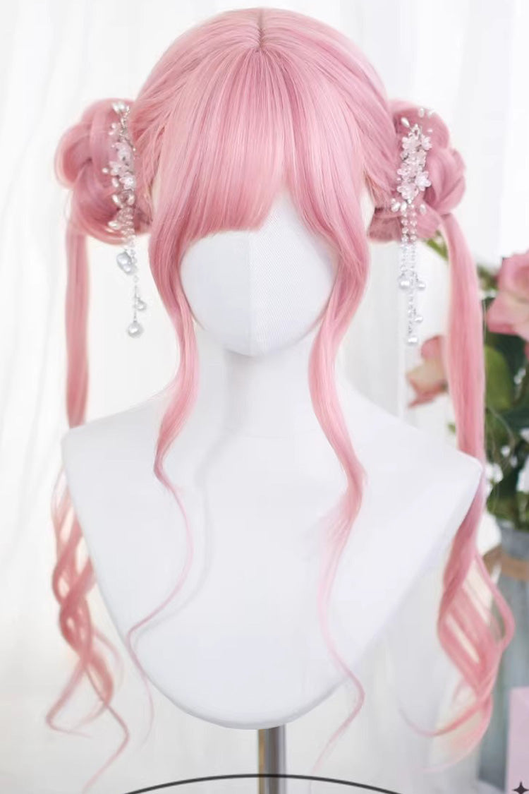 Pink Lolita Wig with Long Straight Hair and Light Bangs