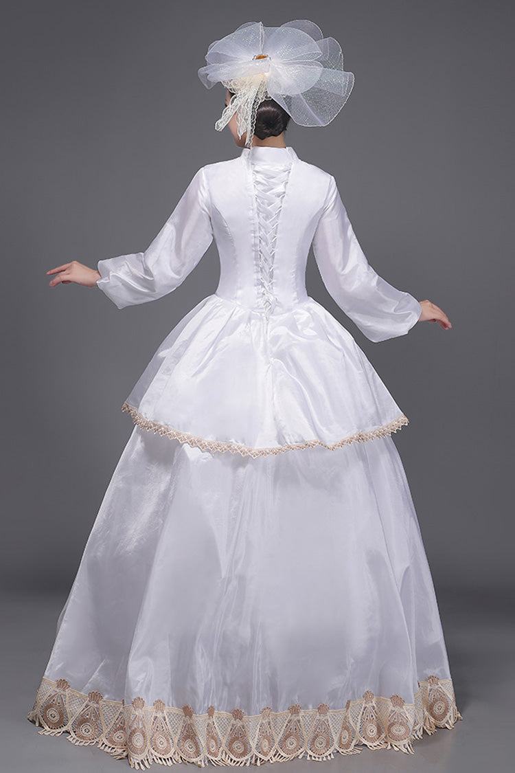 White Embroidered Vintage Victorian Dress - Sweet Court Style