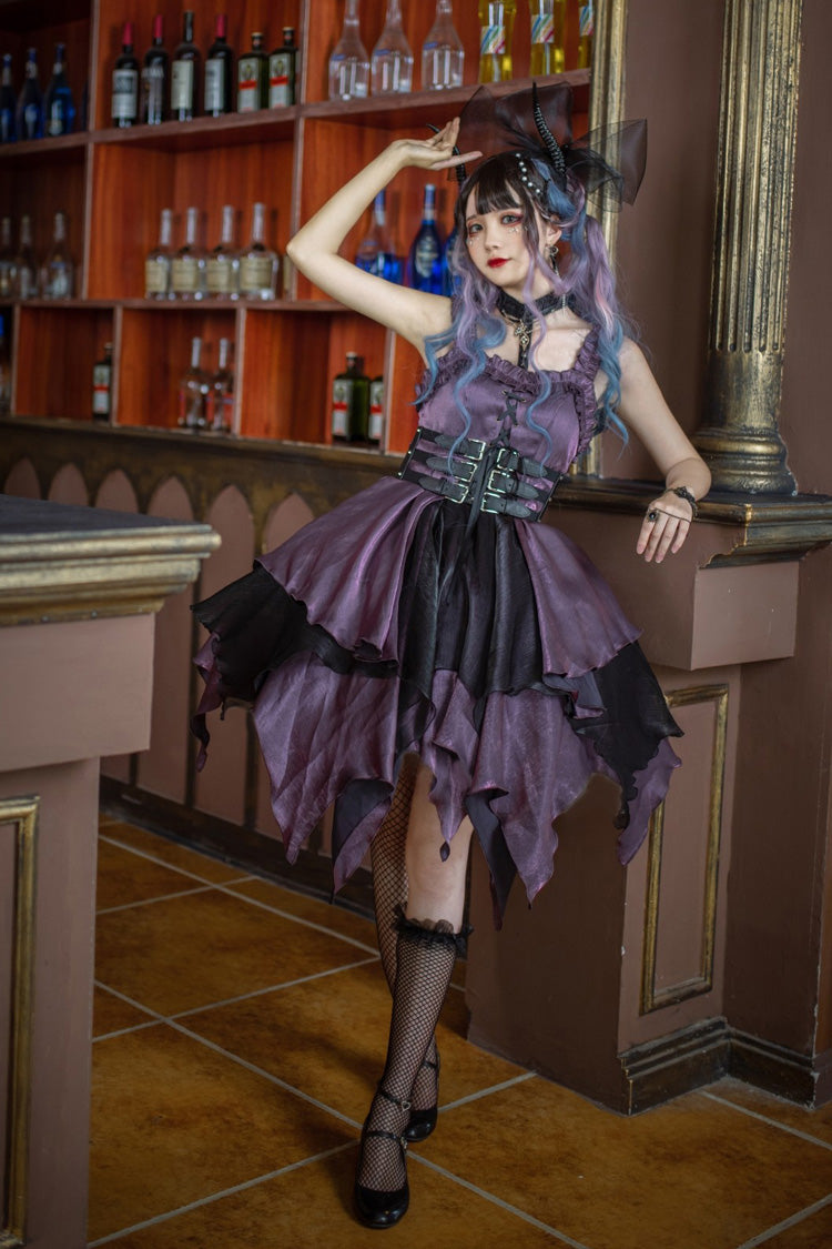 Purple Lust Multi-Layered Asymmetric JSK Gothic Lolita Dress