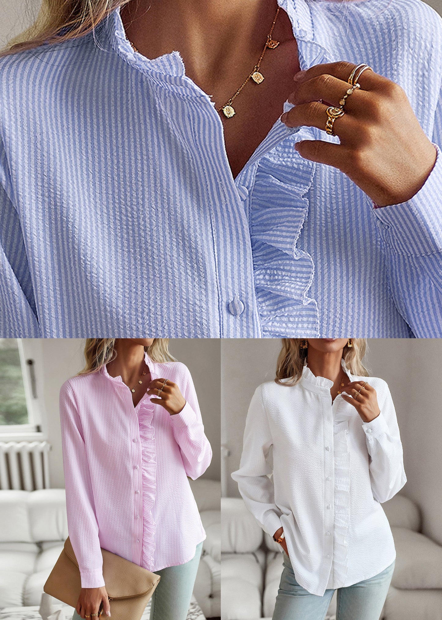White Fall Shirts Solid Button Bohemian