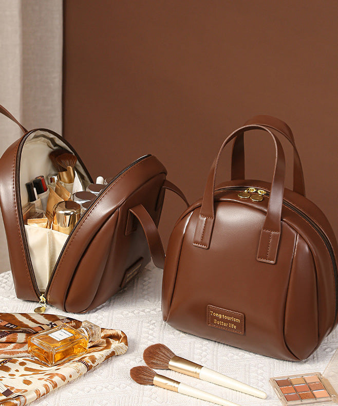 Tote Faux Brown Solid Casual Handbag Durable Leather