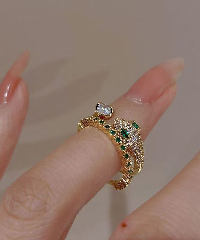 Zircon Two-Piece Open Silver Gem Sterling Set Stone Rings Gold Fashion Overgild