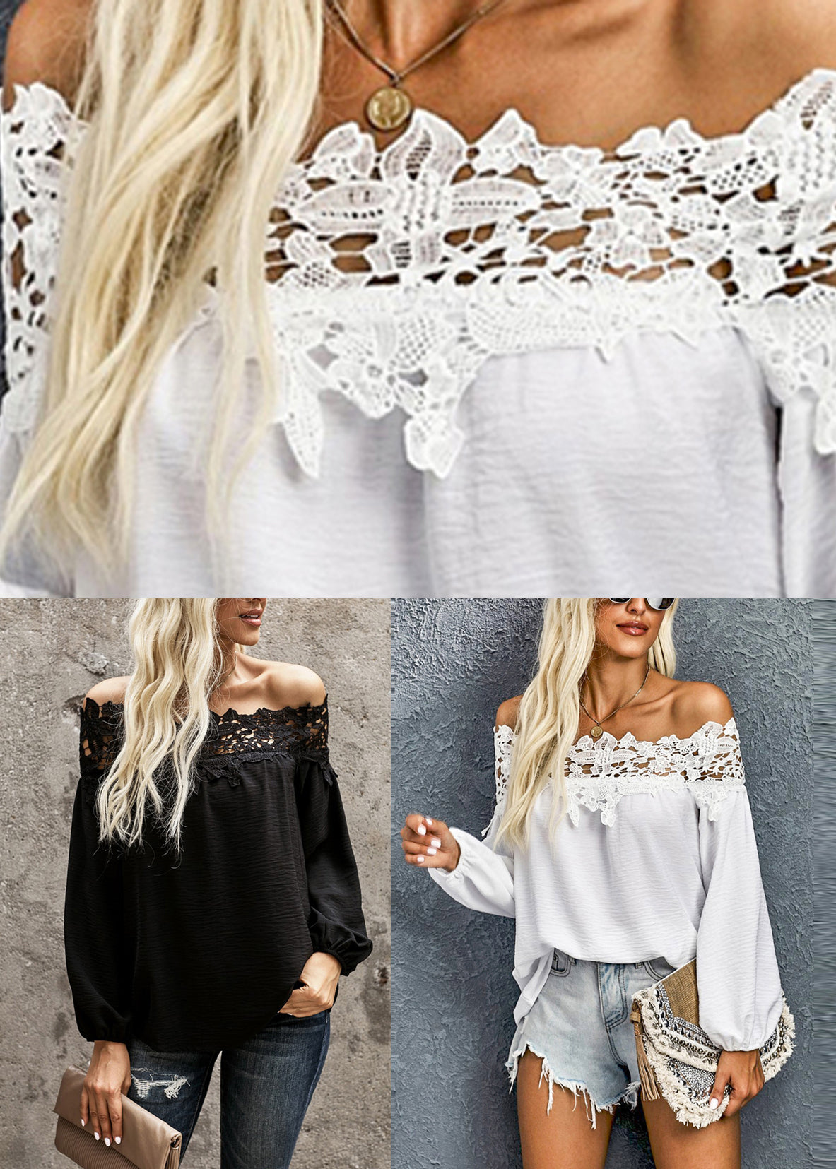 Shoulder White Fall Cold Hollow Top Fashion Out