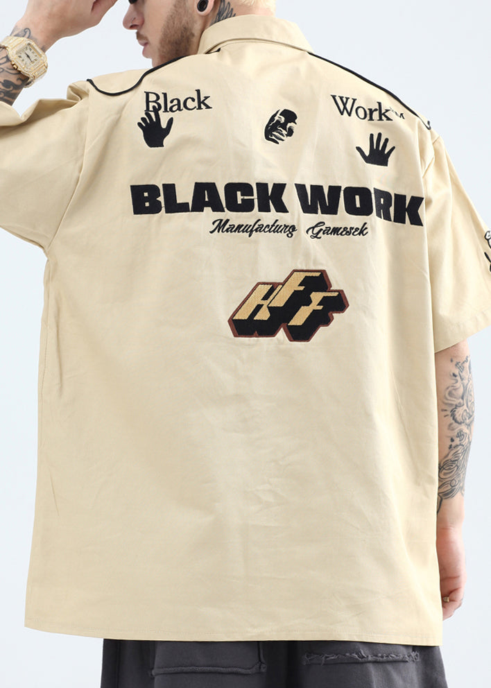 Mens Shirts Pan French Summer Print Yellow Collar Peter Cotton