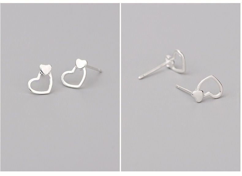 Heart Silver Sterling 925 Earring