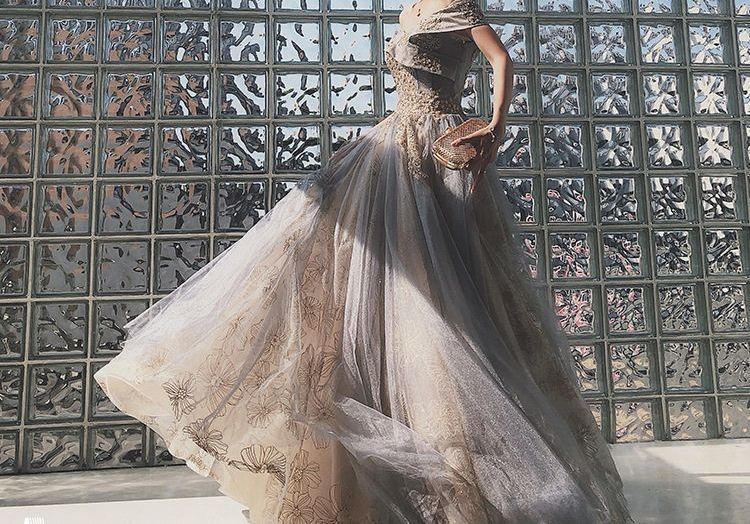 Off-Shoulder Embroidered Gown A-Line