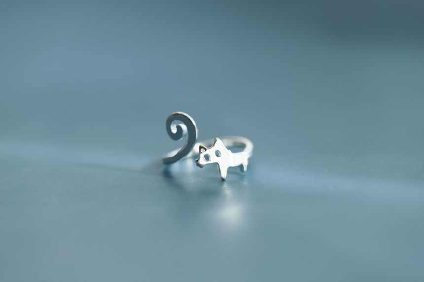 Cat Silver Ring Sterling Open